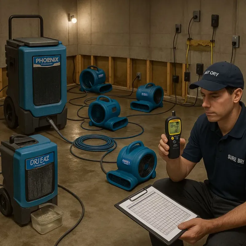 Structural Drying and Dehumidification process in Saint Augustine Beach, FL